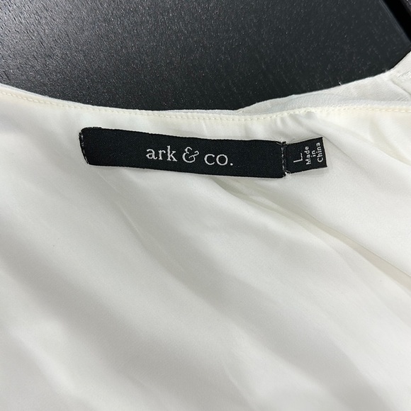 Ark & Co. One Shoulder White Ruffle Dress - L - Picture 5 of 12